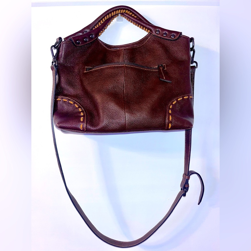 Heshe crossbody handbag coffee color.